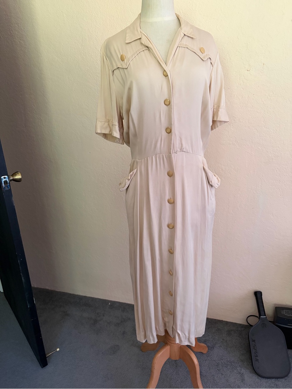 Vintage Cay Artley Button-Front Women's Midi Dress